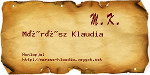 Mérész Klaudia névjegykártya